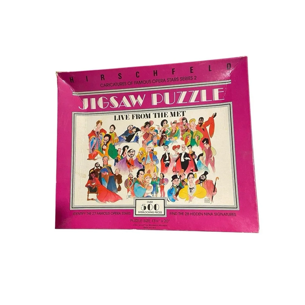 Vintage Hirschfeld Live From The Met 500 Piece Opera Stars Puzzle 1982